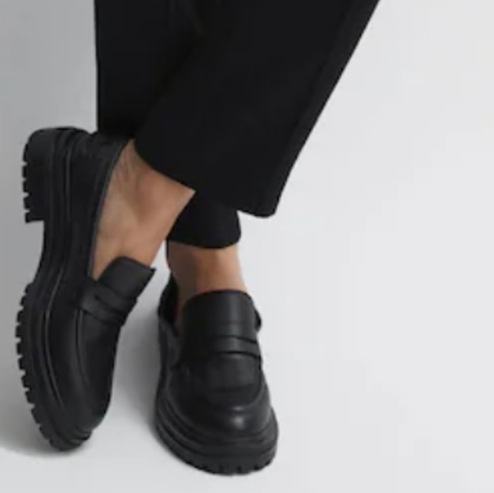 🆕️REISS | Black Chunky Loafers with Strap Detail